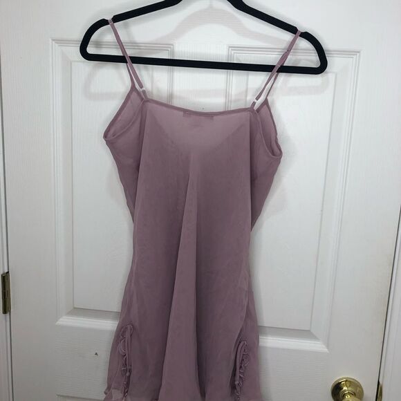 Sensara dusty pink sheer tank blouse with adjustable straps, size medium - Picture 4 of 14
